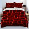 3D Volcano Lava Magma Comforter Bedding Set,Duvet Cover Bed Set Quilt Cover Pillowcase,King Queen Size Bedding Set Adult Child