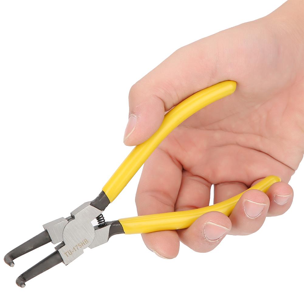 7in Handle Stainless Steel Curved Circlip Snap Pliers Retaining Mechanical Tool TU-175HB