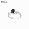 Lindon Classic Copper Alloy Zirkonový prsten Dámské šperky Svatební slib Party dárek
