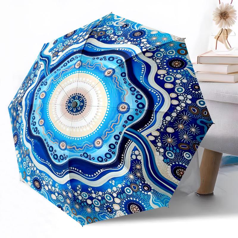 Bellezza Tramonto Africano Ombrello Automatico Pieghevole da Esterno con 8 Stecche Design Compatto Essenziale da Viaggio Appassionati di Moda Regalo Spirituale