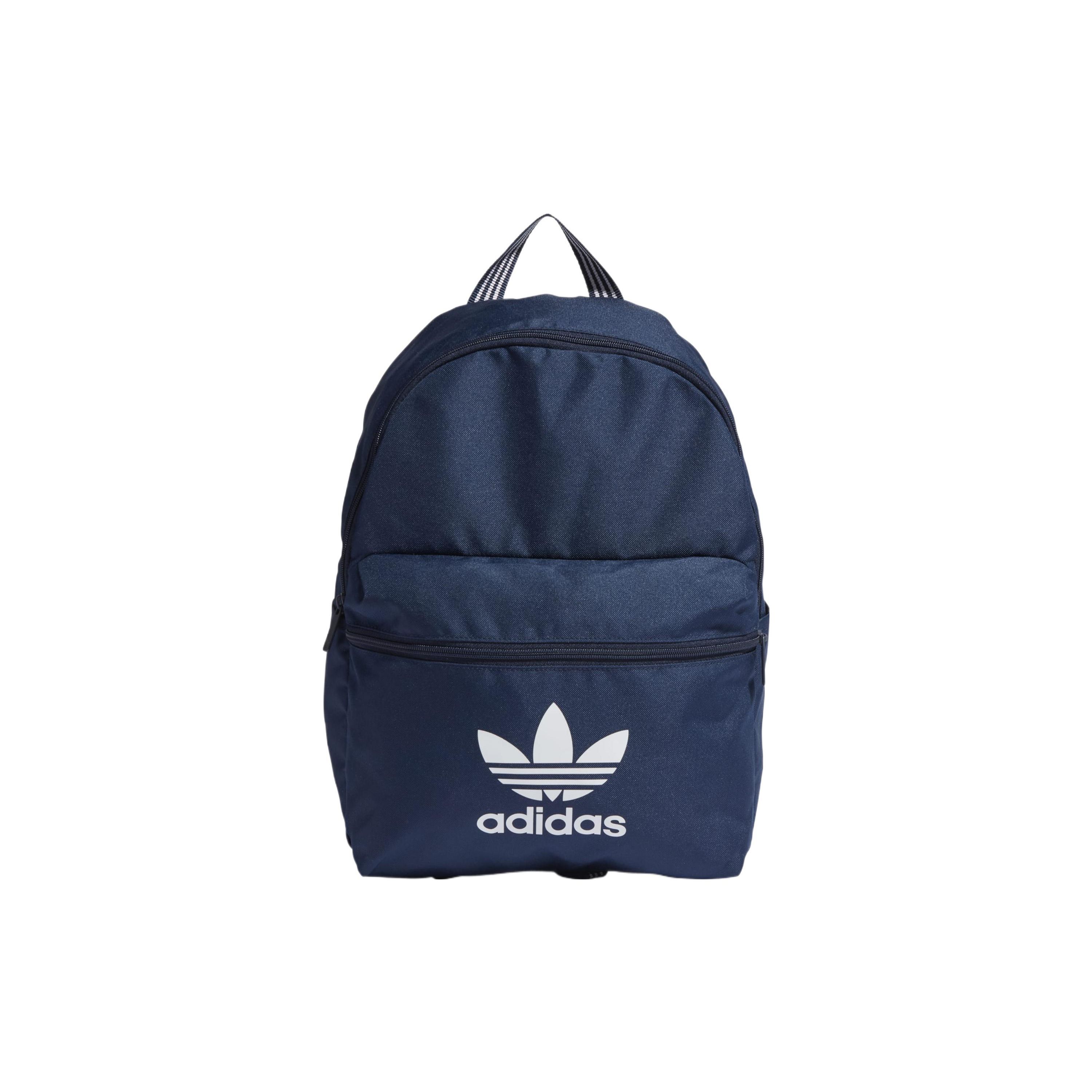 Adidas Originals Trefoil Logo Print Zip Closure Backpack Unisex Backpack Night-Indigo IL1960 Midnight Indigo