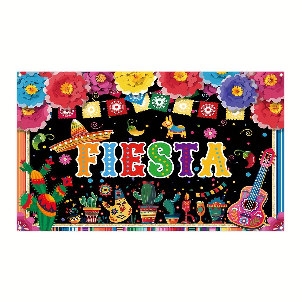 The vibrant Mexican carnival party banner - 70.8 inches x 43.3 inches colorful carnival decorations in various colors.zyc