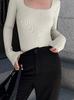 2025 Women's Long Sleeve Square Neck Yoga Bodysuit