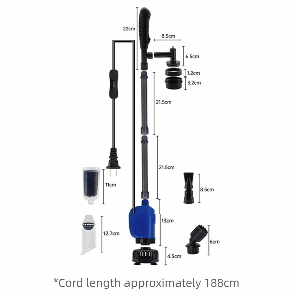 Hochleistungs-Aquariumkiesreiniger Längenverstellbarer Multifunktionaler Vakuum-Wasserwechsler Plug and Play Aquarium-Wasserwechsler