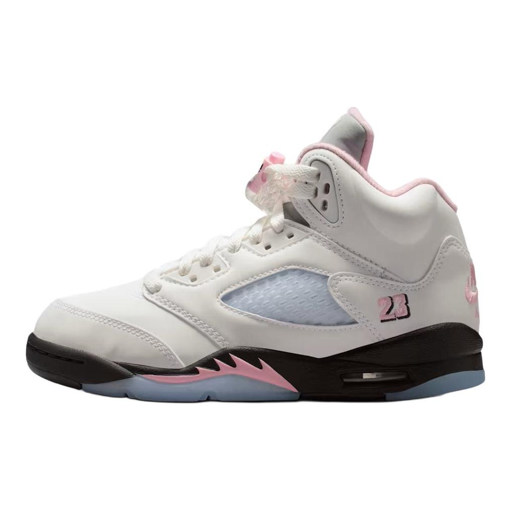Air Jordan 5 Retro GS Středně měkká růžová Dětské tenisky Bílá Černá HQ7980-102
