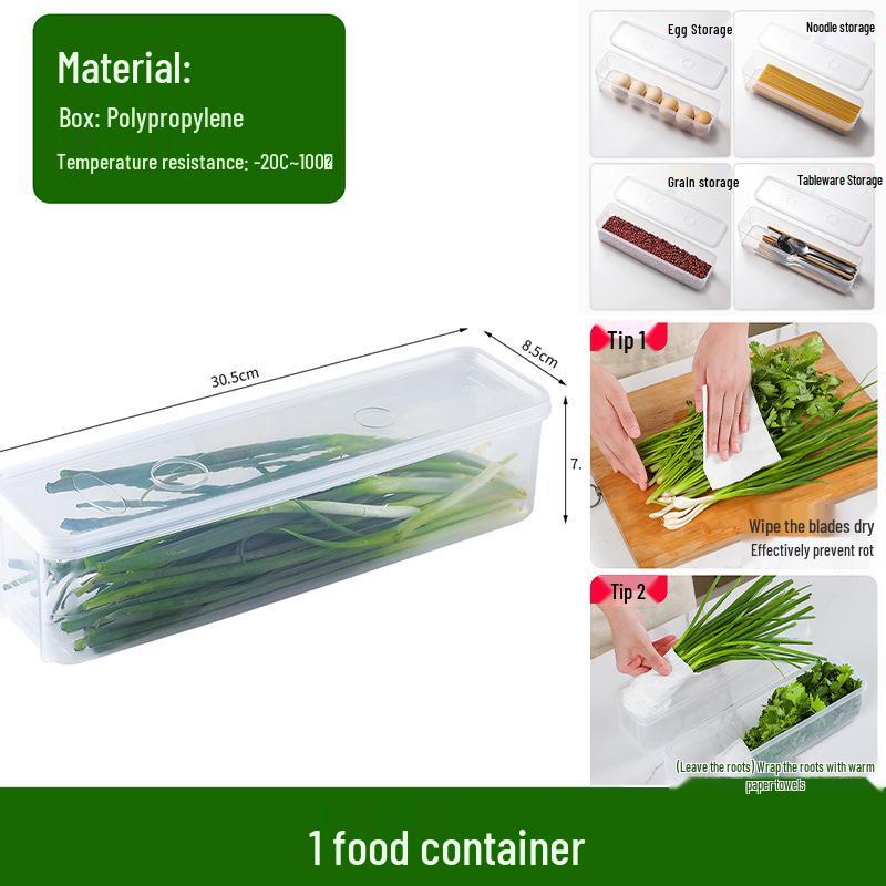 

Влагозащищенный кухонный контейнер для хранения зеленого лука, кинзы, имбиря, чеснока и лапши