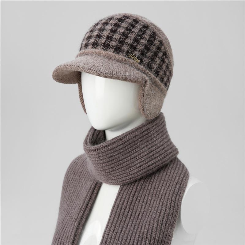 Hat Women's Autumn and Winter Fleece Thick Warm Ear Protector Wool Hat Cold-proof Cotton Hat