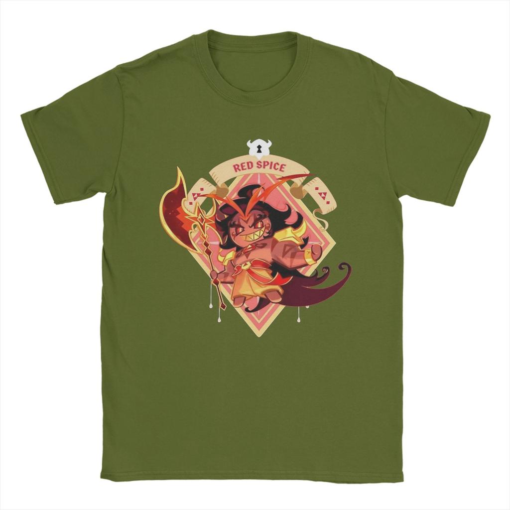Vintage Burning Spice Tshirts Men's Cotton Short Sleeve Cookie Run Kingdom Round Neck Summer Top Tee