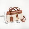 2025 Women's Genuine Leather and Canvas Handbag - Fashionable and Simple Lunch Box Bag