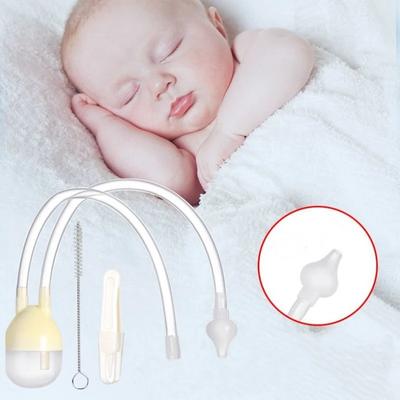 3Pcs Silicone Baby Nose Cleaner with Tweezer & Brush Set Anti-backwash Child Nasal Aspirator Ear Nose Clean Tweezer Clean Brush