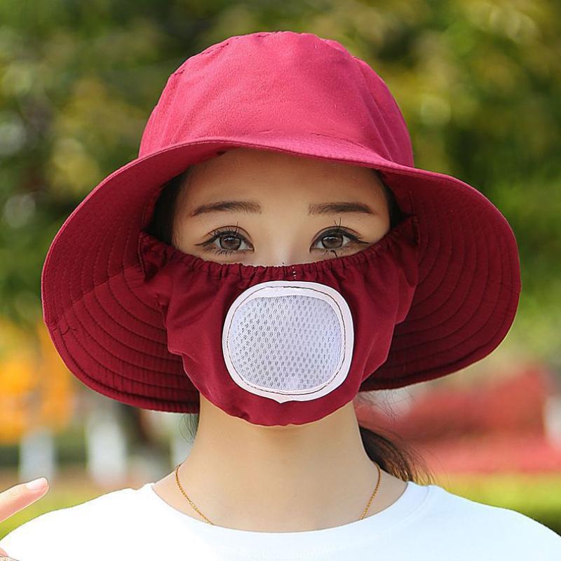 Outdoor Floral Tea Picking Cap Wide Brim Anti-Uv Sun Hat With Breathing Hole Mask Neck Protection Sun Visor Cap For Women