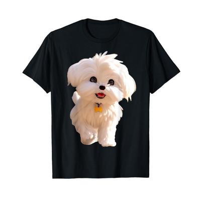 Damen Rundhals T-Shirt Atmungsaktiv & Feuchtigkeitstransportierend Stilvoll & Haustier Niedliches Hunde Grafikdesign