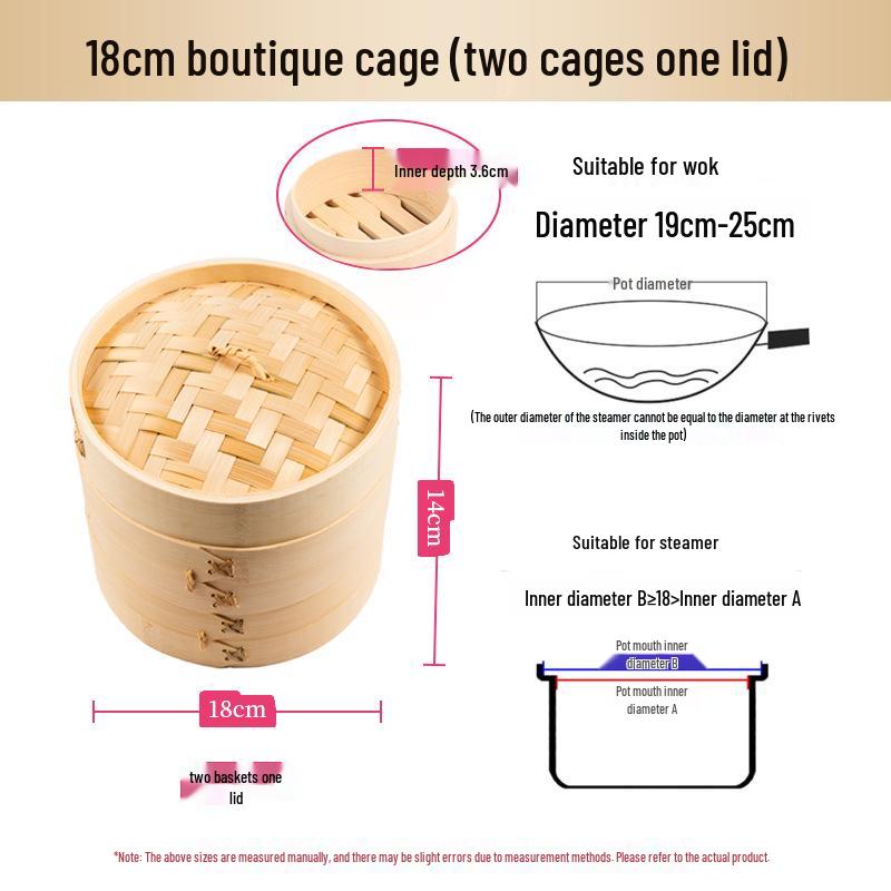 Mini Bamboo Xiao Long Bao Steamer with Steaming Grid for Dumplings