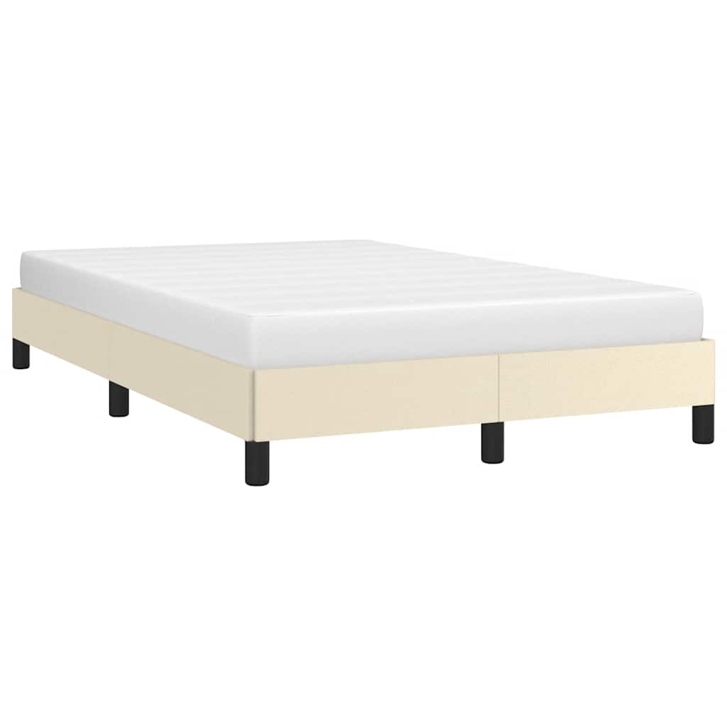 Bed Frame without Mattress Cream 120 x 190 cm Artificial Leather