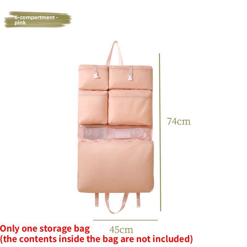 Portable Travel Storage Bag With Multiple Compartments For Clothing And Accessories