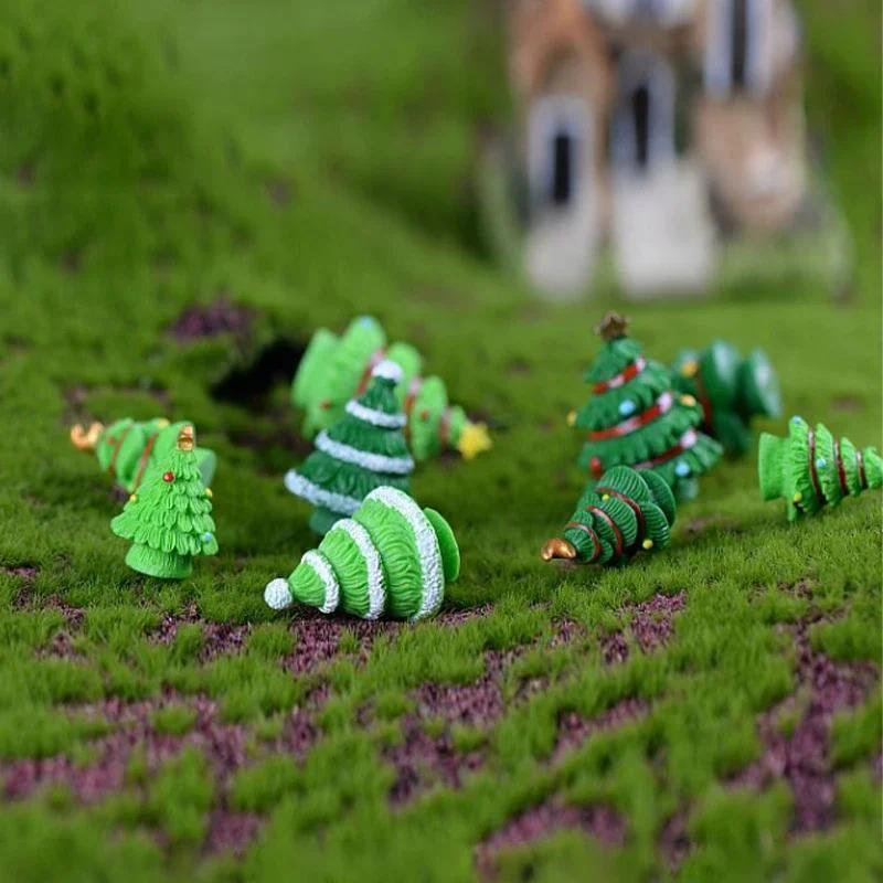 Creative Christmas Tree Garden Micro Landscape Accessories Various Christmas Tree Ornaments Resin Crafts Cute Home Decoration