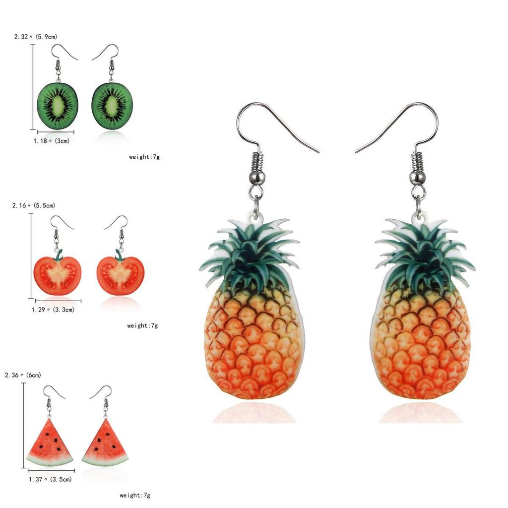Fresh Fruit Acrylic Earrings For Women Summer Fashion Stylish Jewelry