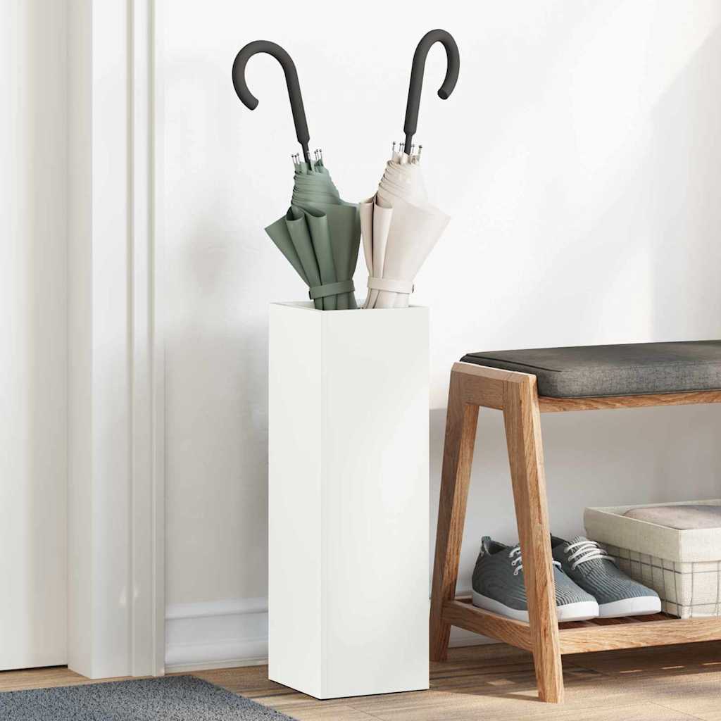 Umbrella Stand with Storage White 15.5 X 15.5 X 49 Cm Metal