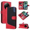 For Xiaomi Redmi A3 4G/Poco C61 4G Case PU Leather Three-Color Splicing Folio Protective Cover