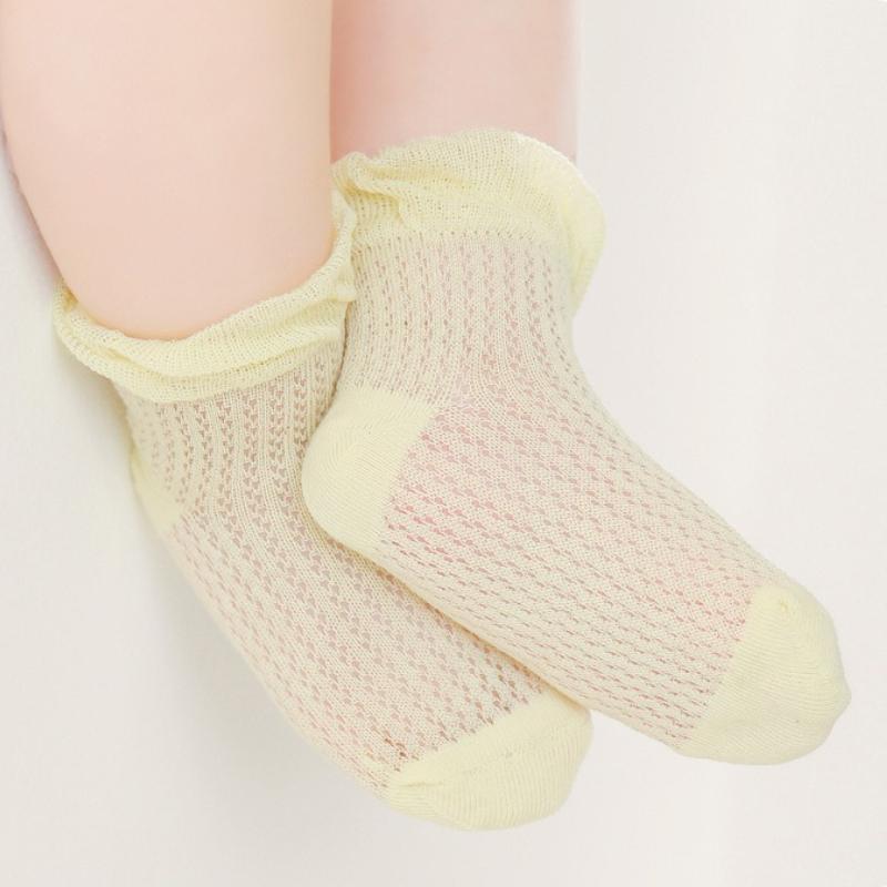 3 Pairs Cotton Girls Socks for Spring Summer Ruffles Mesh Baby Socks Children Baby Little Girl Clothing Cute Accessories