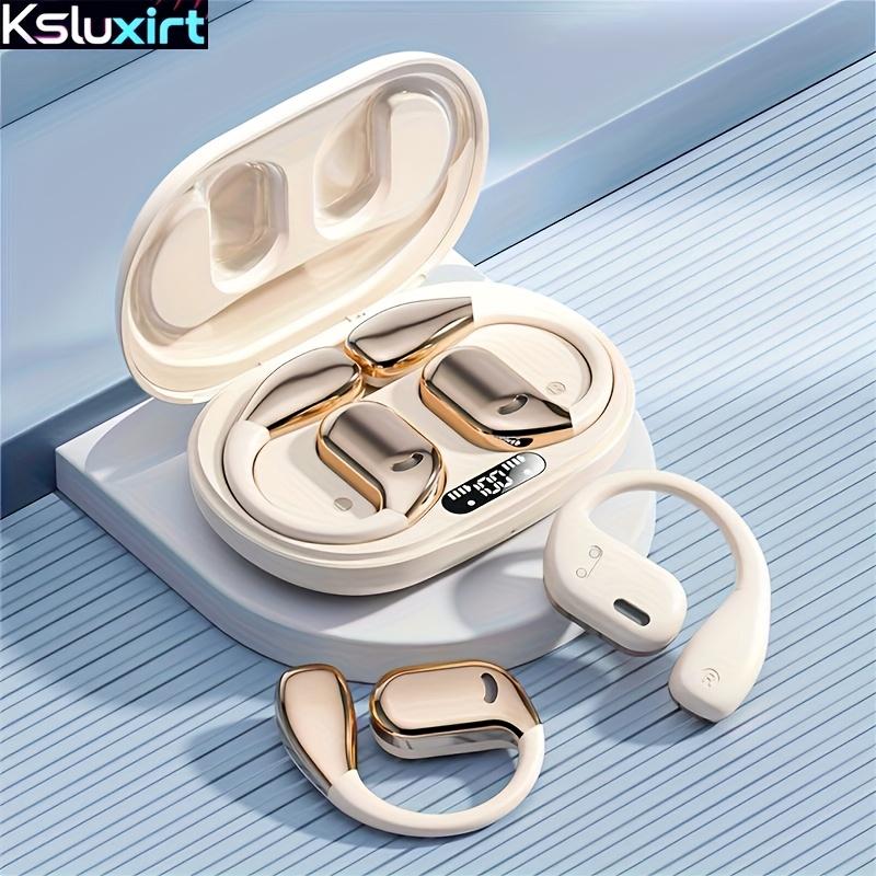 

Бездротові навушники Bluetooth, 38 годин роботи від батареї - підвісні навушники для iPhone/Android, водонепроникність IPX4, комфорт протягом усього дня бежевий