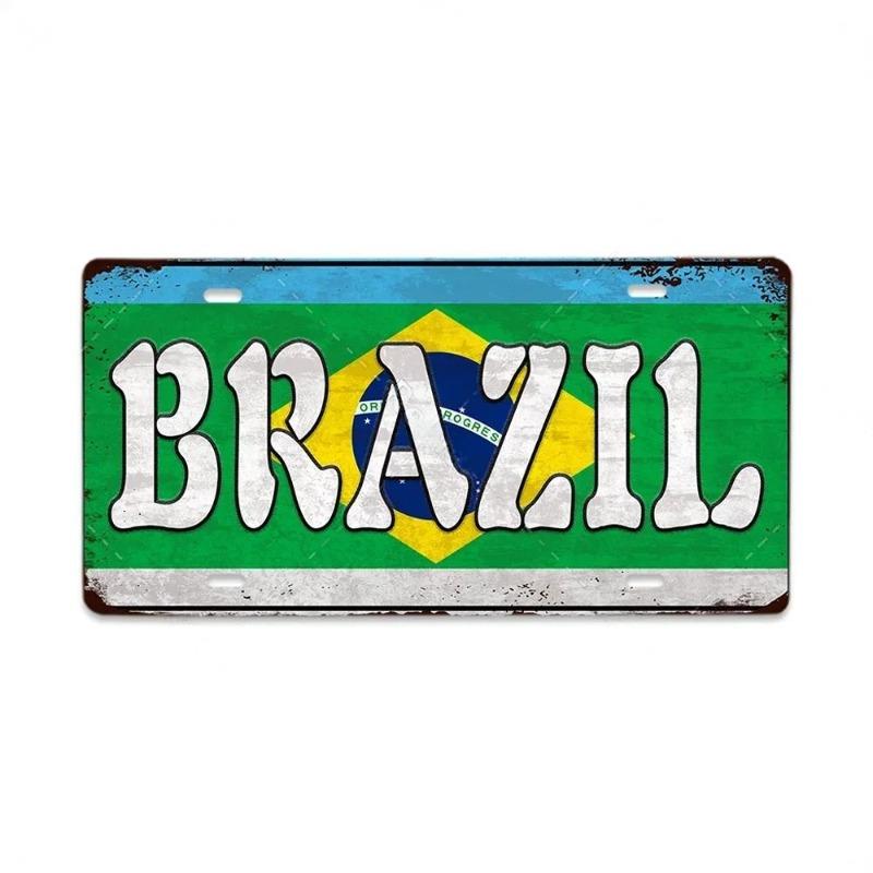 Retro Car 2D Metal Sign, Aluminum Wall Decor 15x30cm