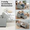 3-in-1 Sleeper Chair, Pull-Out Sofa Bed Chair with Adjustable Backrest, Grey