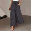 Spring And Summer Bohemian Wide-leg Pants, Elastic Waist And Polka Dot Printed Long Skirt Pants, Very Suitable For Casual Summer