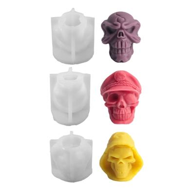 Stampi per Candele a Forma di Teschio in Silicone, Robusti e alla Moda, Decorazione Portatile per Feste di Halloween e Accessorio per la Casa