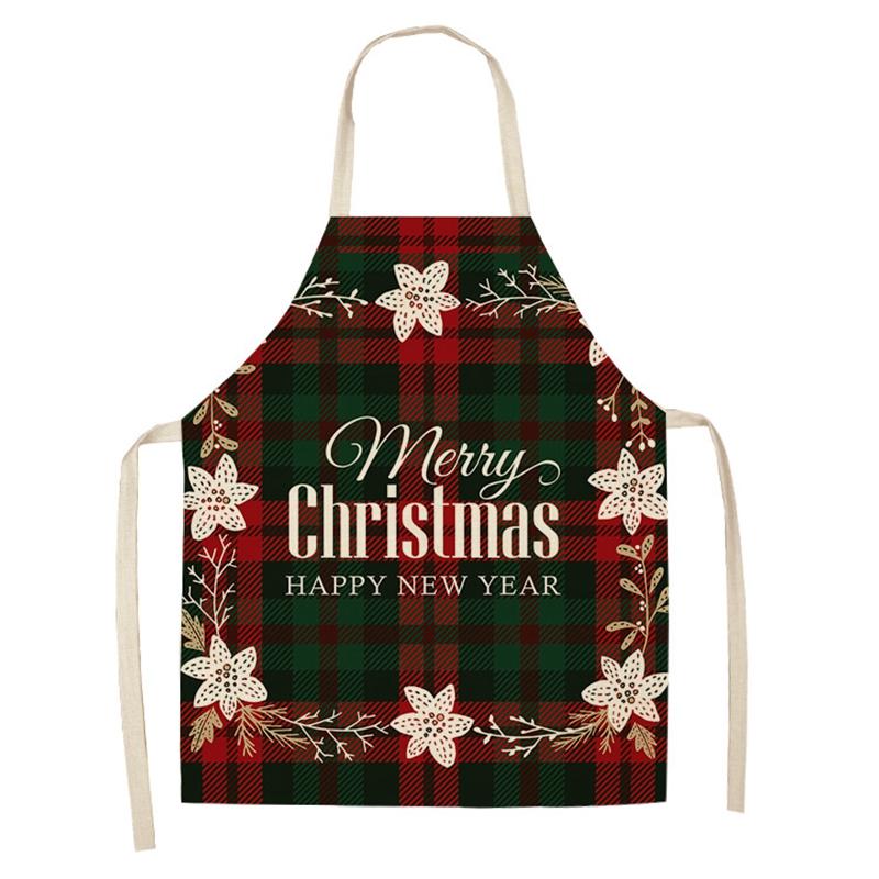 Linen Merry Christmas Apron Christmas Decorations for Home Kitchen Accessories 2025 Christmas Natal Navidad 2025 New Year Gifts
