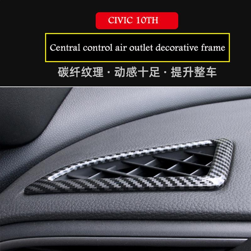 

Для Honda Civic 10-го поколения из углеродного волокна ABS автомобиля Воздуховыпускное отверстие Декоративная рамка Наклейка для переоборудования Внутренняя защитная авто