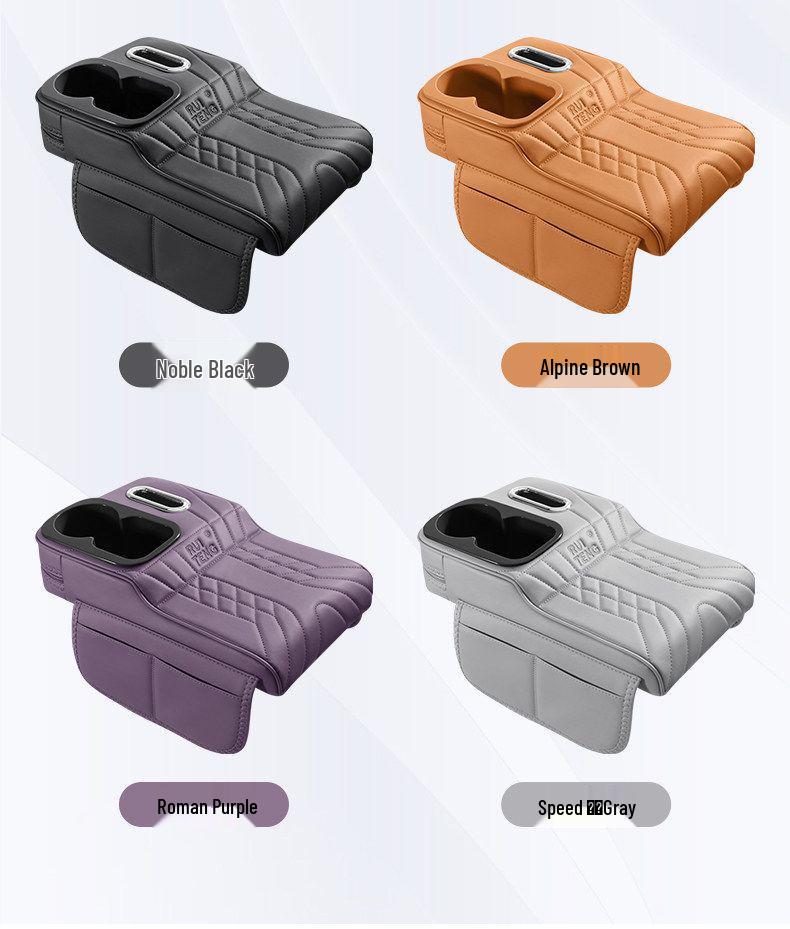 Zunjie S800 Armrest Box Pad with Tissue Box, Cup Holder, and Storage Bag for Car Interior Accessories.