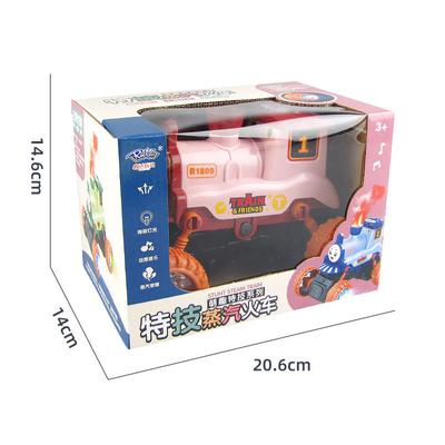 For Funny Stunt Steam Train Model Toys With Lights Music Electric Smoke Spray Car Battery-Operated Steaming Train Baby Kids Toys