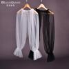 Two Colors Sheer Tulle Long Sleeve Cape Shrug, Elastic Ruffle Cuff Mesh Cover Up for Strapless Satin Wedding Dress Bridal Evening Party Photoshoot