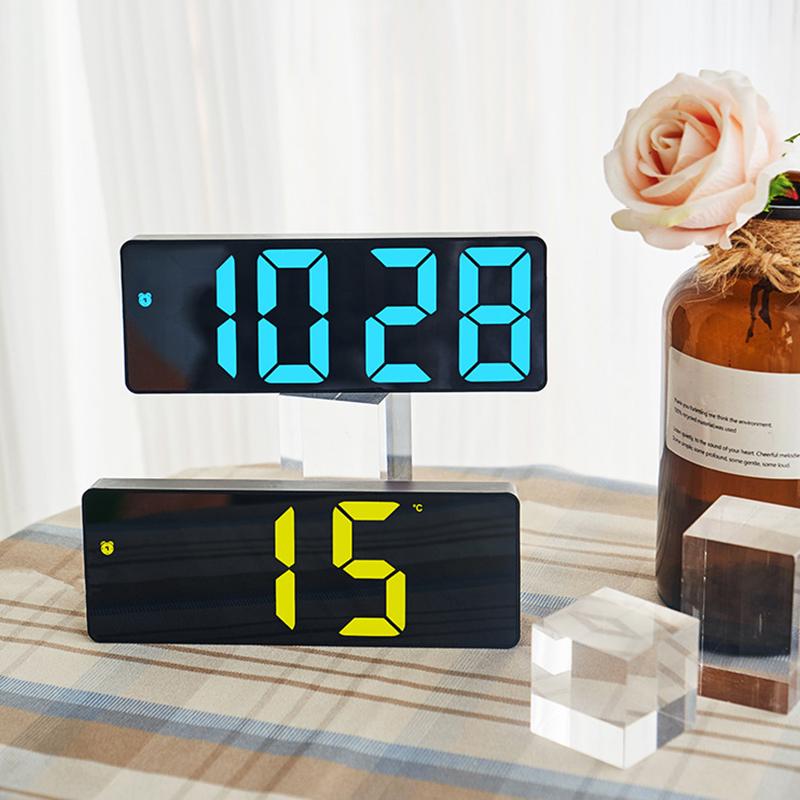 Led Mini Mirror Alarm Clock Electronic Digital Alarm Clock Digital Table Clock Room Desk Decorating Smart Small Tools Home