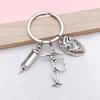 Cross-Border Nurse Tools Keychain with Syringe, Stethoscope, Heart & ECG Pendants