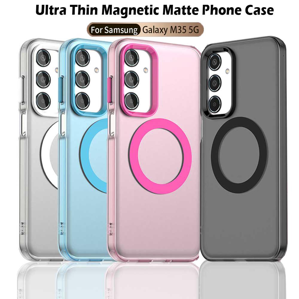 Magsafe Matte Phone Case For Samsung Galaxy F15 M35 A05 A05s 5G A06 4G Case Magnetic Wireless Charging Shockproof Back Cover