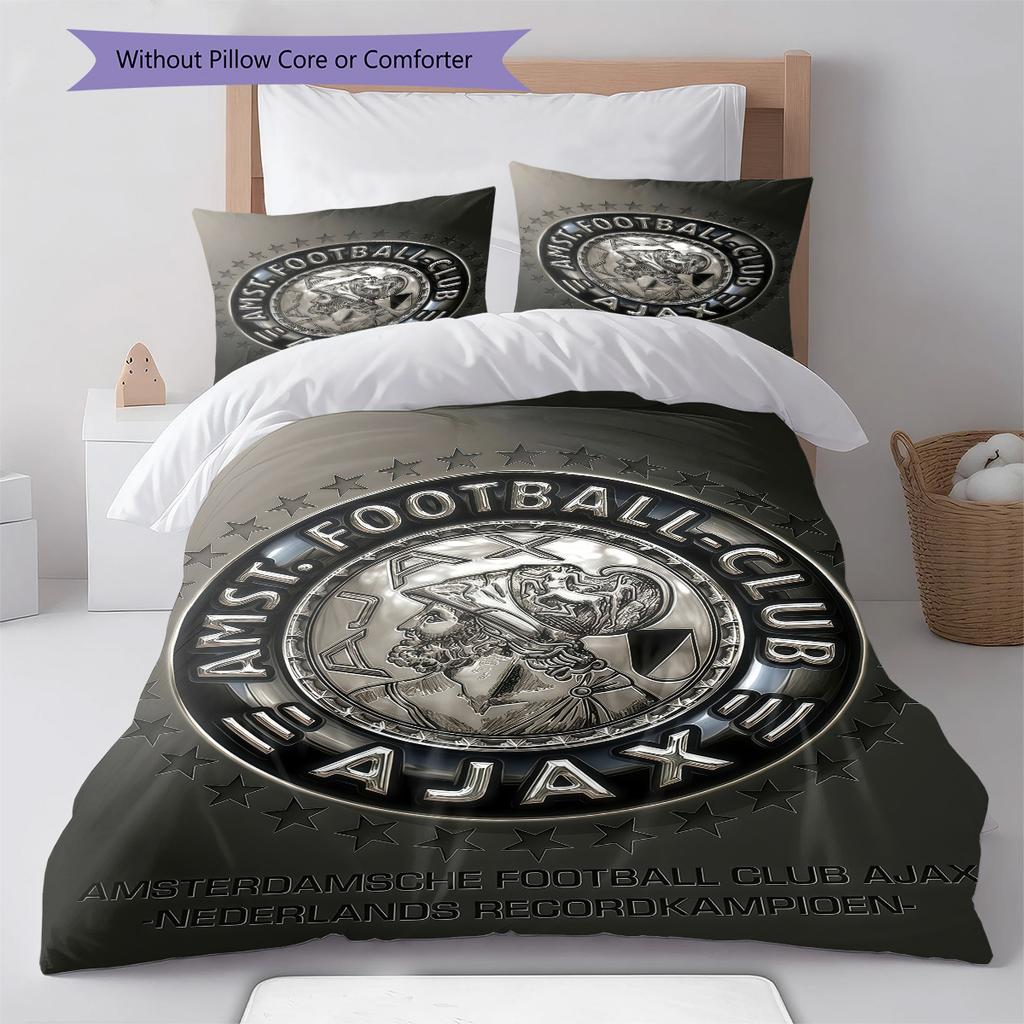 AFC Ajax Bedding Quilt Set Quilt Cover Pillowcase Home Decoration Birthday Gift (1 * Duvet Cover + 2 * Pillowcase, Without Core)