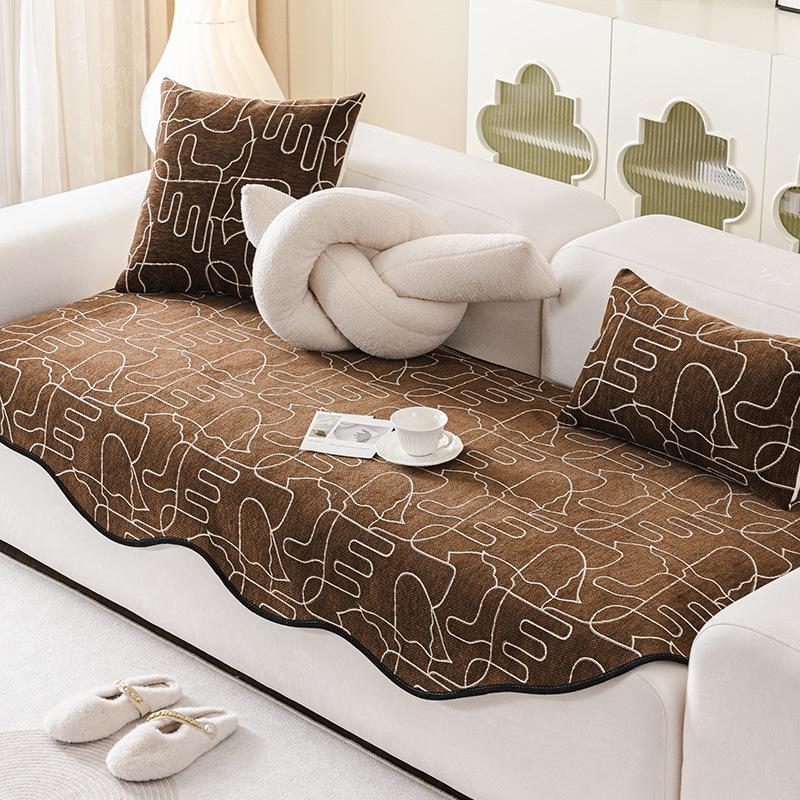 Irregular Sofa Cushions Are Universal In All Seasons, High-End Seat Cushions, Small Fresh Ins Wind Green Special-Shaped Sofa Cover