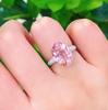 Luxury Pink Tourmaline and Zircon Gold Claw Open Ring