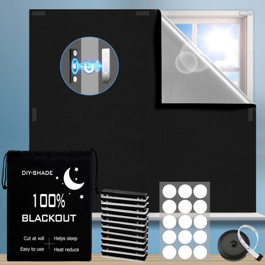 Oxford Fabric Magnetic Thermal Blackout Curtains 150*100cm