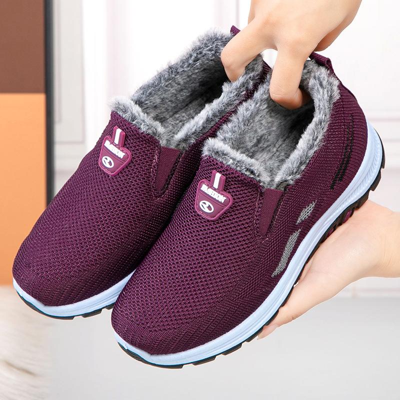 Women's Winter Snow Boots Non-Slip Faux Fur Lining Walking Loafers Shoes Comfort Short Ankle Booties Casual Warm Running Workout Sneakers for Women