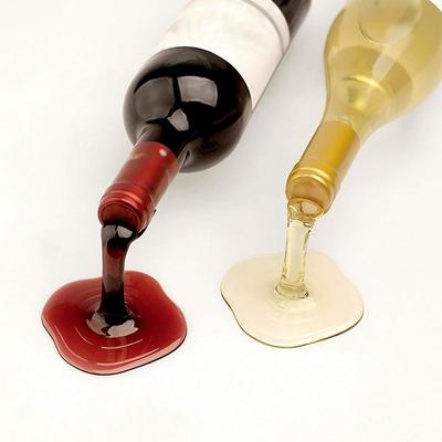 Creative Spilled Design Wine Bottle Holder Translucent Tilt Wine Rack Funny Single Wine Bottle Display Stand For Home Bar Decor