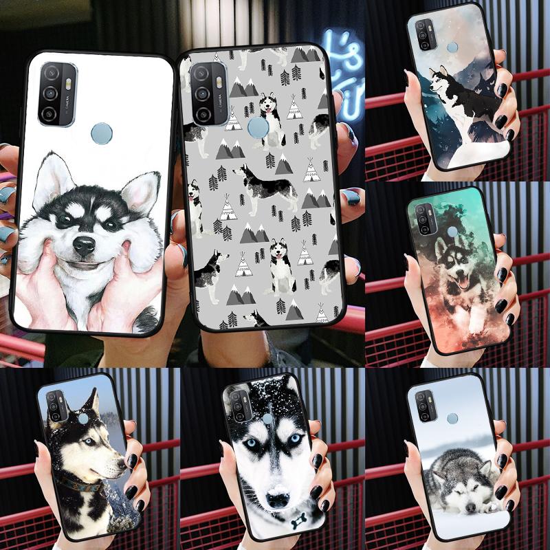Alaskan Husky Dog Cute Puppy Case For Oppo A96 A76 A16 A15 A17 A52 A72 A54S A57S A58 A78 A98 A57 A77 A54 A74 A94 Cover