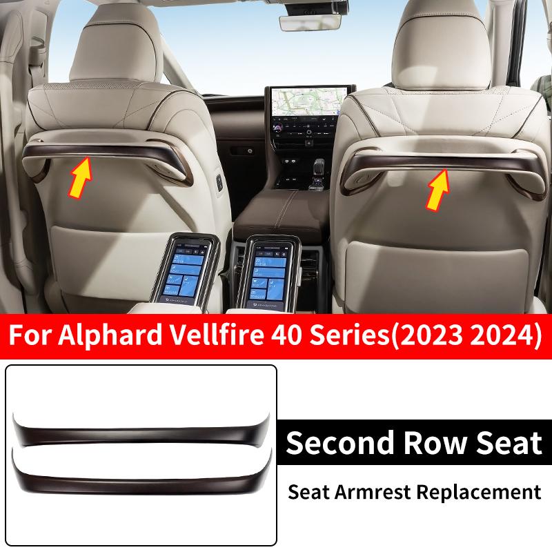 For 2023 2024 40 Series Toyota Alphard Vellfire Seat Back Armrest Accessories AH40 Upgraded Interior Modification Tuning Peach Wood Texture