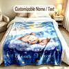 Bär Panda Thema Weiche Decke Personalisierter Benutzerdefinierter Name Text Druck Warme Decke Zuhause Sofa Schlafzimmer Dekor