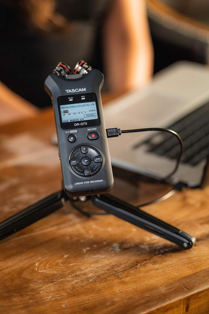 TASCAM DR-07X USB Audio Interface, Stereo Linear PCM Recorder, Handy Recorder, USB Microphone, YouTube ASMR, 2496 Hi-Res