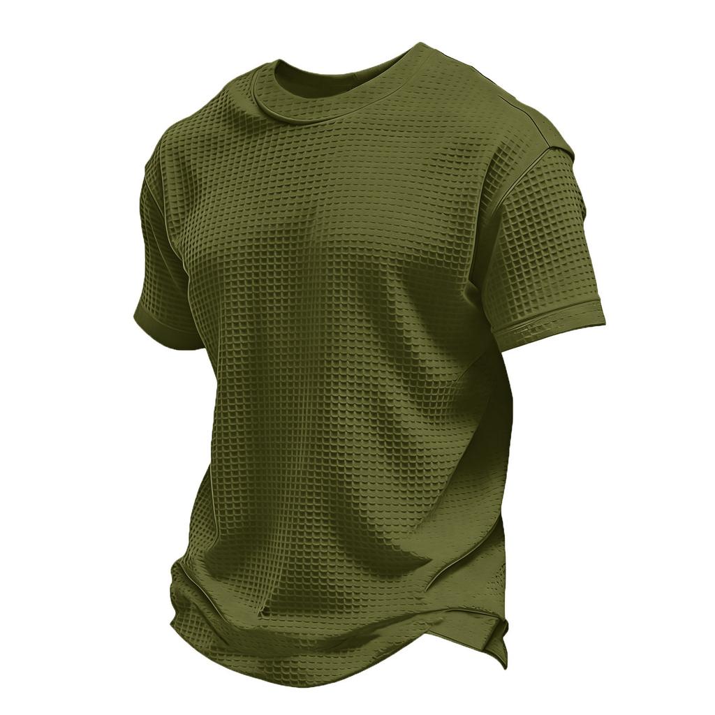 Men's Casual Round Neck Lightweight Breathable Short-Sleeve Top