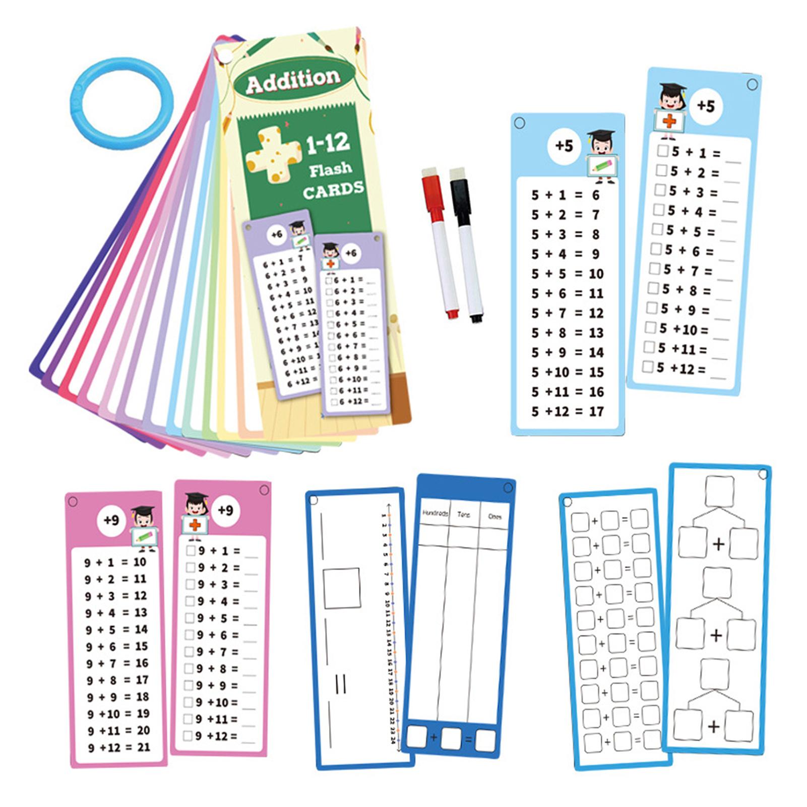 Math Flash Cards For Addition Subtraction Multiplication Division 1-12 Addition/Subtraction/Multiplication/Division Table Cards