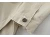 Women's Washed Blue Denim Shirt Jacket with Pocket Embellishments - European & American Style, Autumn Collection